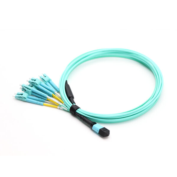 Om3 12 Cores Mpo Female To 6x Lc Duplex Fanout Patch Cables