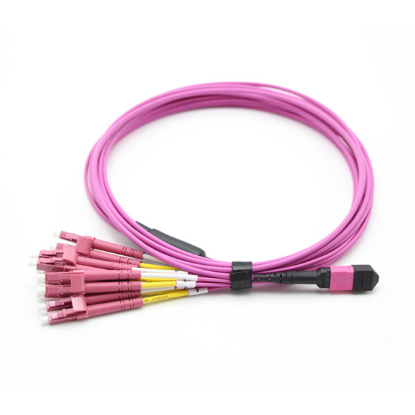 Om4 12 Cores Mpo Female To 6x Lc Duplex Harness Cables Assemblies.