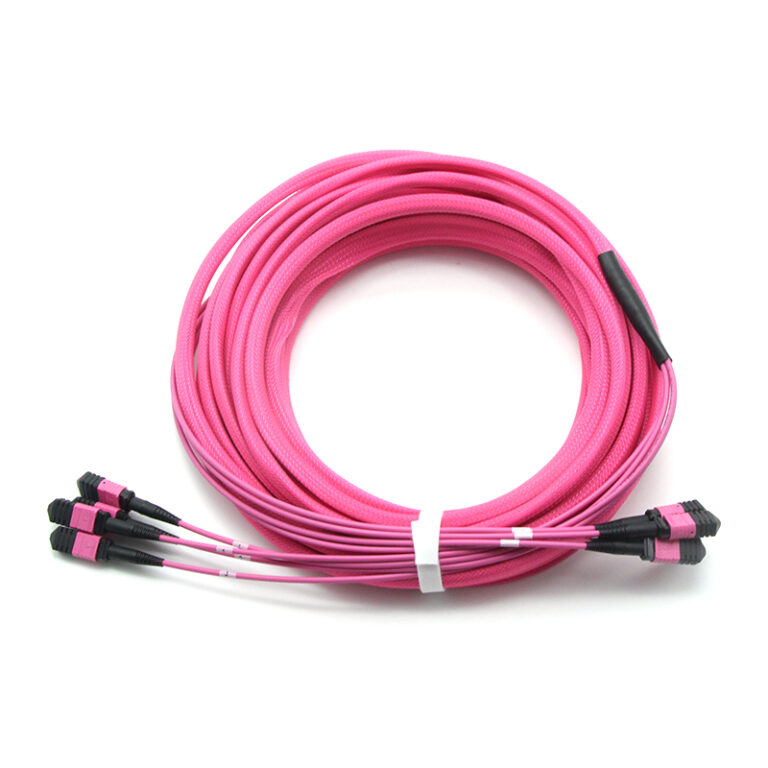 Om4 48f(4x12) Mpo Mpo Trunk Cable With Braid Mesh
